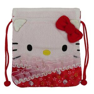 Sanrio Hello Kitty 2007 Oriental Geisha Drawstring Bag Jewelry Holder Ruffles